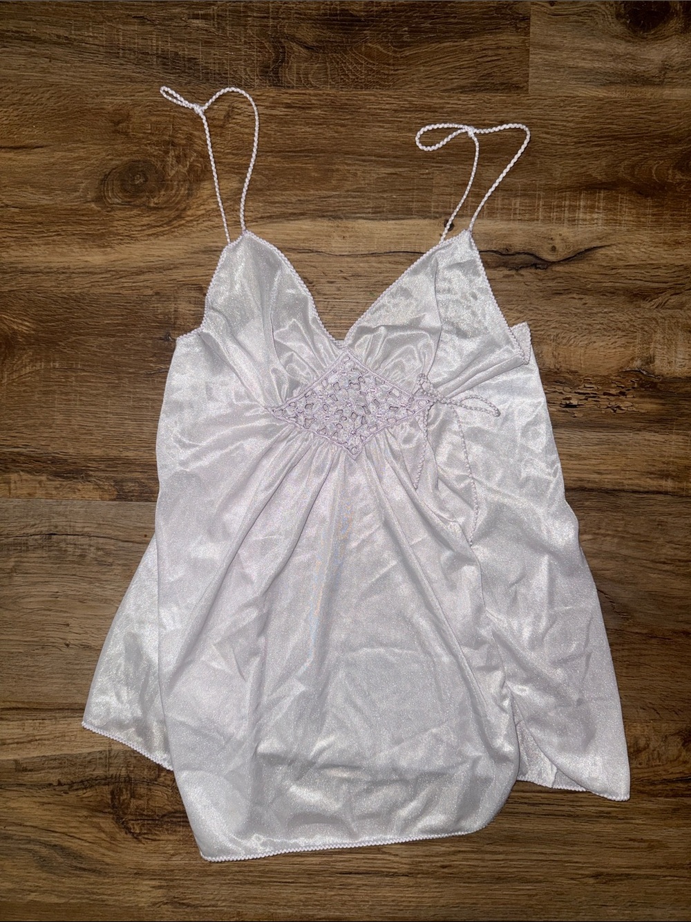 Vintage White Satin Lingerie Camisole